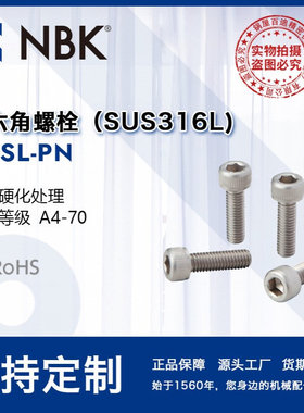 NBK SNSL-PN 内六角螺栓 表面硬化处理 SUS316L 防烧结粘连紧固件