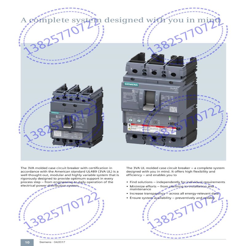 SIEMENS断路器 3VA6440-5HM31-0AA0 ETU330 LIG