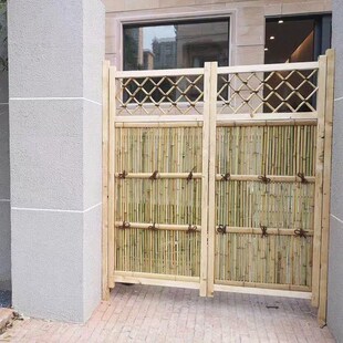 户外竹子菜园装修小院田园竹排日式庭院花园设计栅栏屏风竹篱笆门