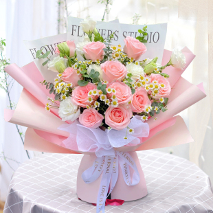 大同鲜花速递同城配送生日表白红玫瑰花束康乃馨百合平城花店送花