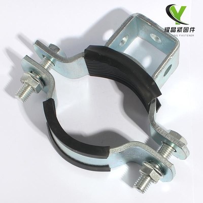 重型DN管卡抗震支架p吊式管束固定水管抱箍消防排水管道双立型管
