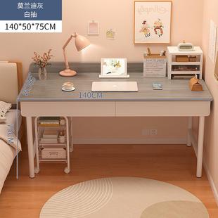 电脑桌台式小房间省空间女童书桌椅子一米转角带抽屉梳妆台二合一