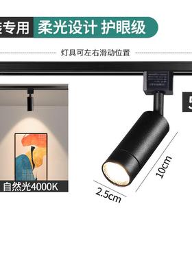 迷你轨道灯led小射灯4000K照画灯6000K小导轨灯黑色超小5W聚光灯