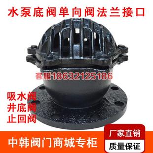 100 阀门DN50 200 150 10法兰底阀 H42X 水泵底阀止回阀单向阀