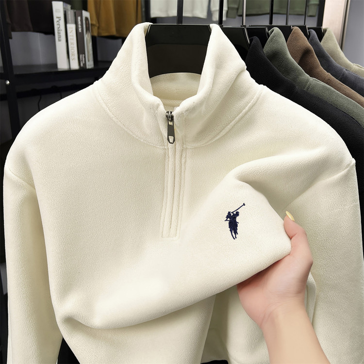 LUXURY PIG秋冬季加厚半高领拉链卫衣百搭纯色保暖内搭卫衣P25299