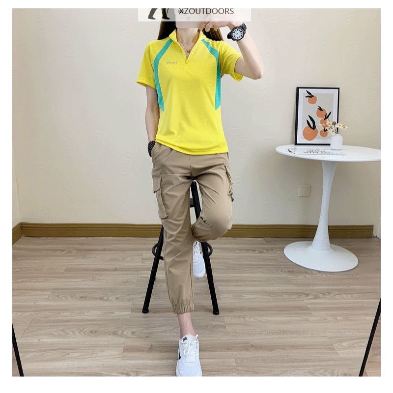探拓速干短袖T恤运动上衣男透气冰丝健身服女夏跑步吸汗修身立领