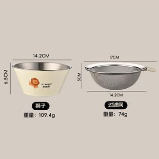 淘米神器双层洗菜盆沥水篮304不锈钢水果盘家用洗水果滤水料理碗