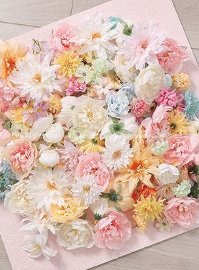 粉色婚庆仿真花玫瑰diy假花婚礼布置家居客厅装饰花朵摆件批发