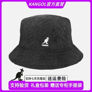 KANGOL帽子袋鼠秋冬出游保暖经典 百搭潮牌平顶兔毛渔夫帽 休闲时尚