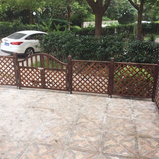 防腐木栅栏围栏篱笆实木栏杆户外花园隔断庭院围墙碳化木网格护栏