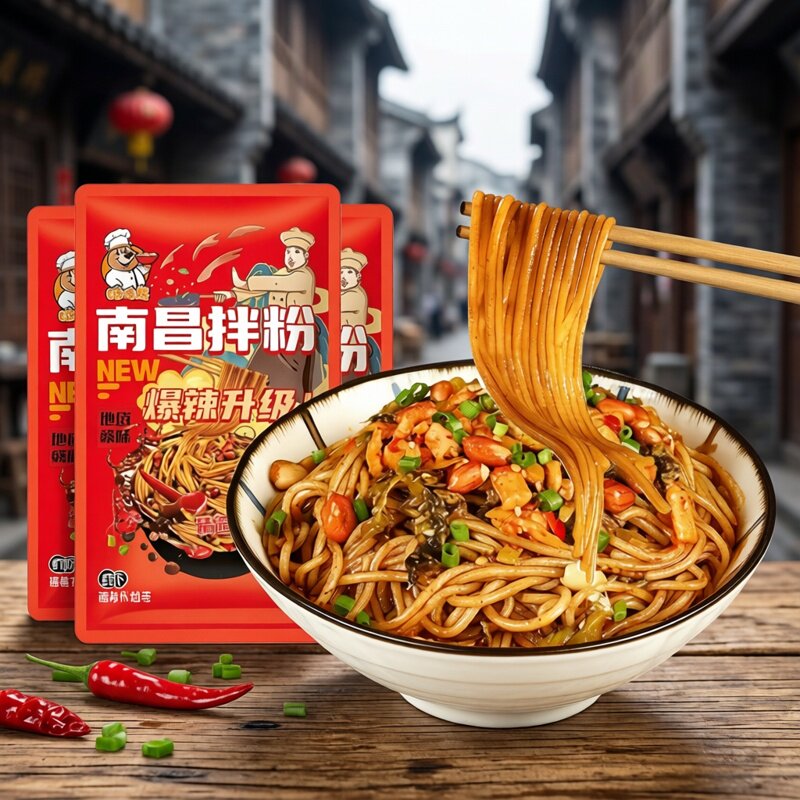 咕噜熊南昌拌粉袋装正宗江西米粉特产旗舰店爆辣升级拌面速食早餐