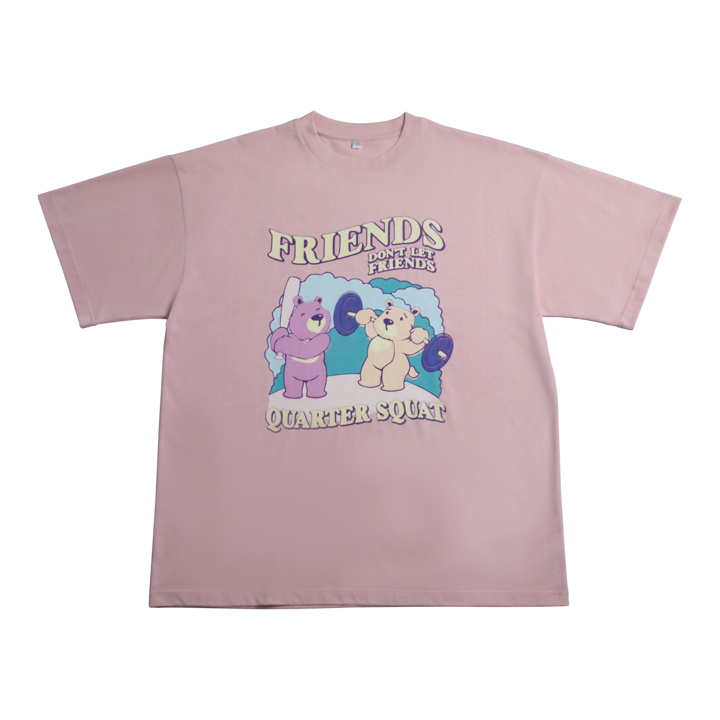 “禁止四分之一深蹲”健身短袖宽松T恤休闲运动t恤纯棉男女同款