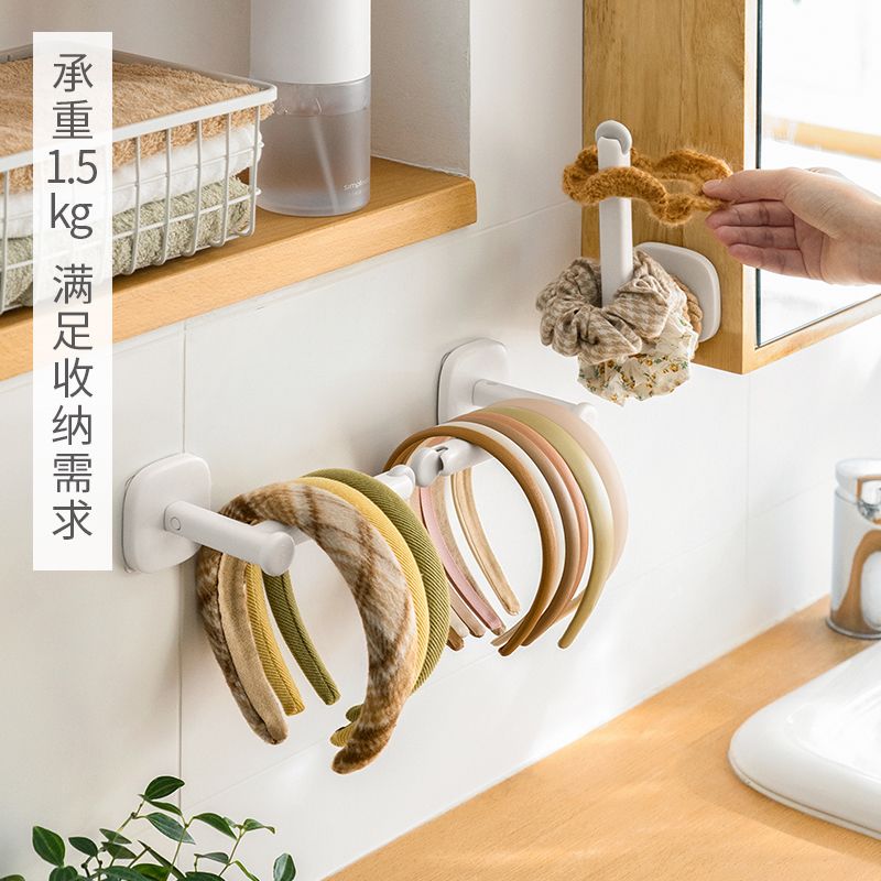 可伸缩免打孔儿童发饰置物架宿舍发卡头绳发箍首饰壁挂收纳架