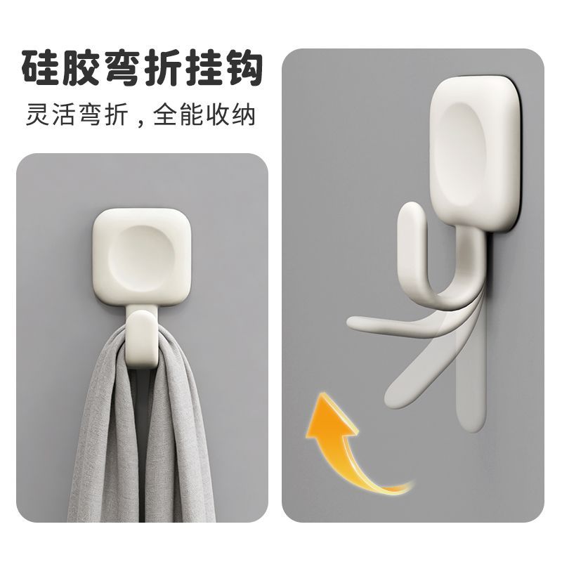 免打孔硅胶挂钩强力承重无痕背贴厨房浴室毛巾卫生间贴墙粘钩墙面