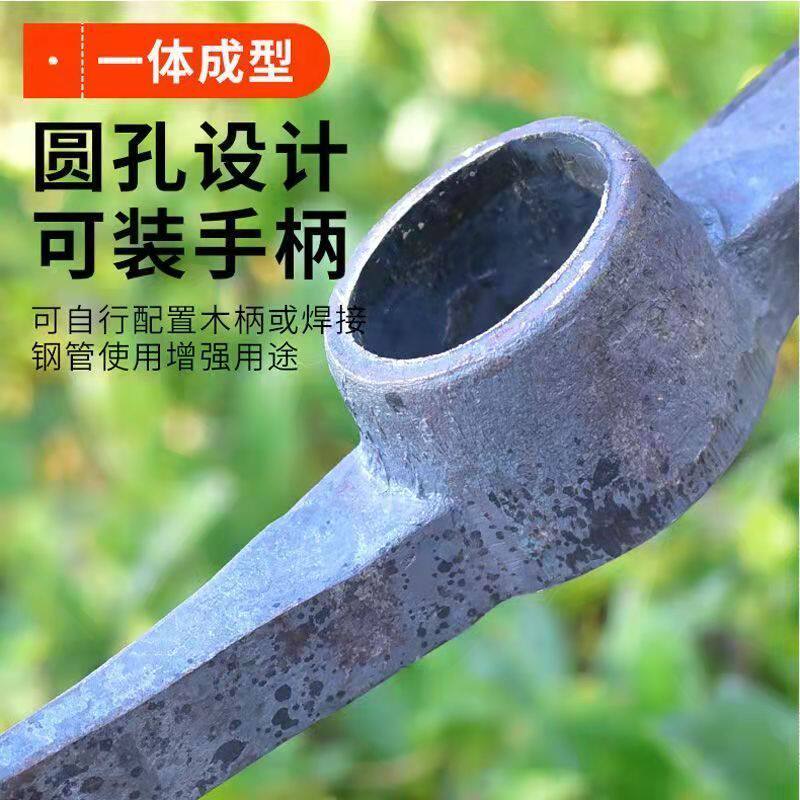 镐斧两用劈柴锻打工具镐头挖土钢镐挖桩户外挖笋扁尖劈柴神器家用