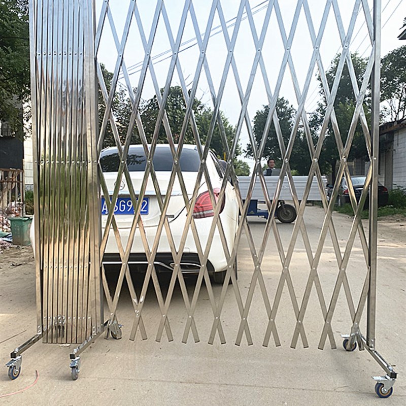 不锈钢伸缩围栏幼儿园防护栏施工围挡安全隔离栏可移动摺叠防护栏