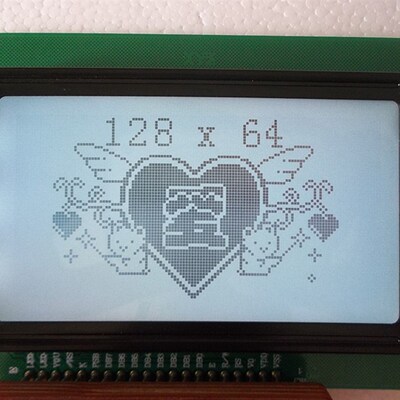 黄绿屏蓝屏LCD12864液晶屏5伏带中文字库 并串口ST7920芯片娃娃机