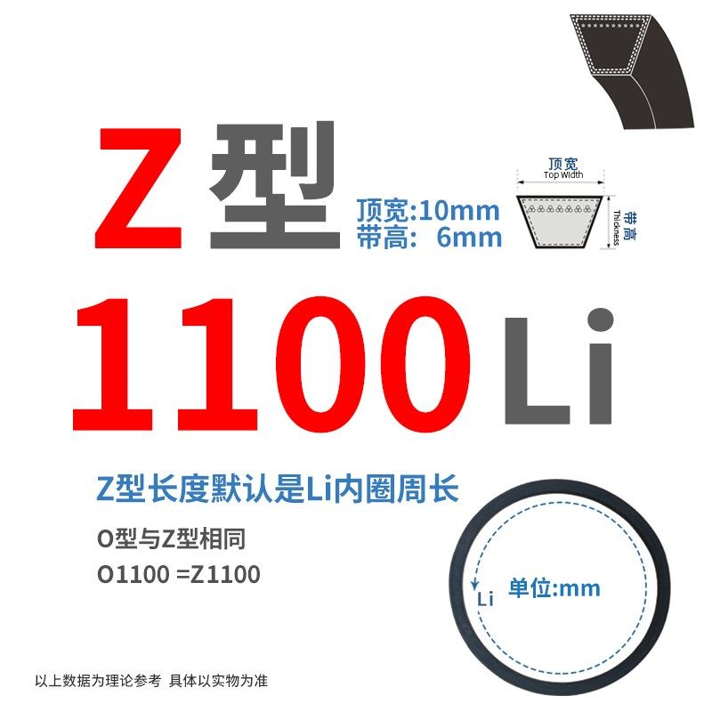 三角带Z型Z1080/1092/Z1100/1118/1120/1143/1150 Li传动皮带O形