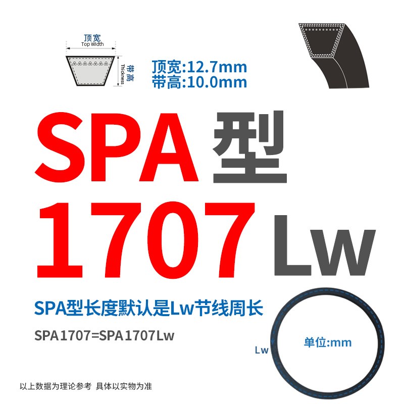 三角带SPA/1582/1607/1632/1657/1682/1707/Lw传动皮带排烟尘风机