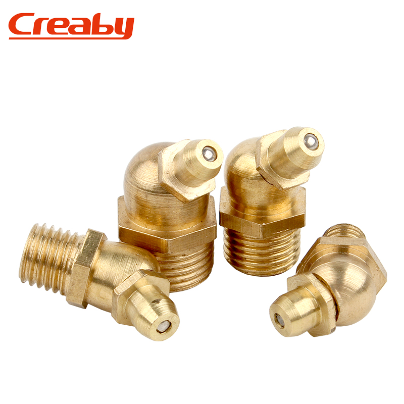 黄铜油嘴枪头铁牛油咀弯直头防尘帽45度90度油嘴铜M6M8M10M1Z2-M1