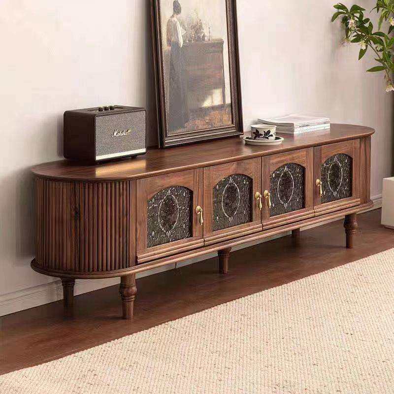 北美黑胡桃木电视柜北欧实木柜复古视听柜现代简约客厅玫瑰视听柜
