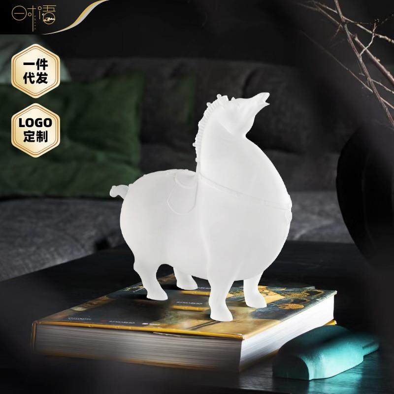 招财唐马摆件迷你小号创意家居书房客厅办公室桌面装饰摆设工艺品