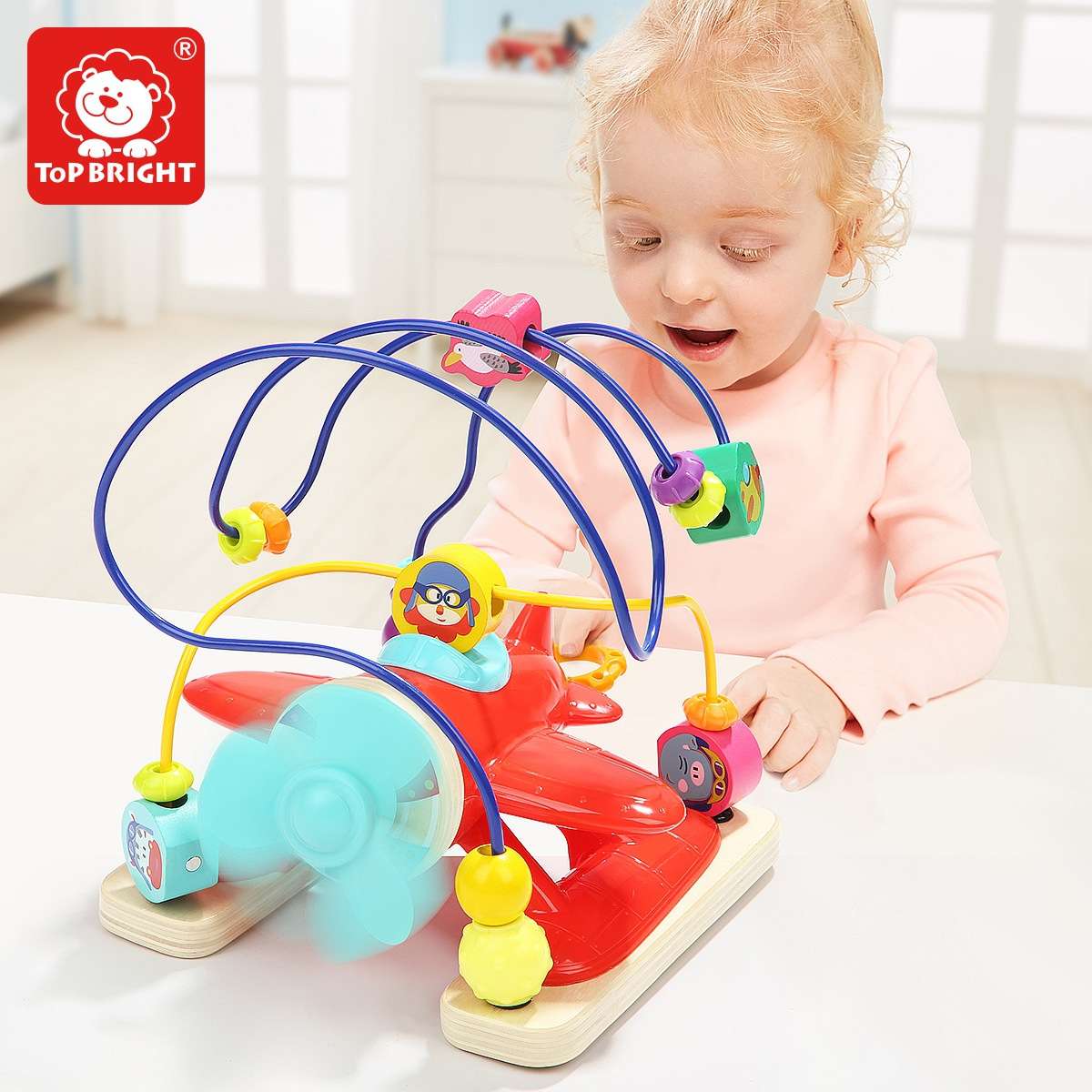 特宝儿飞行员铁线绕珠多功能益智玩具宝宝婴儿飞机串珠早教玩具