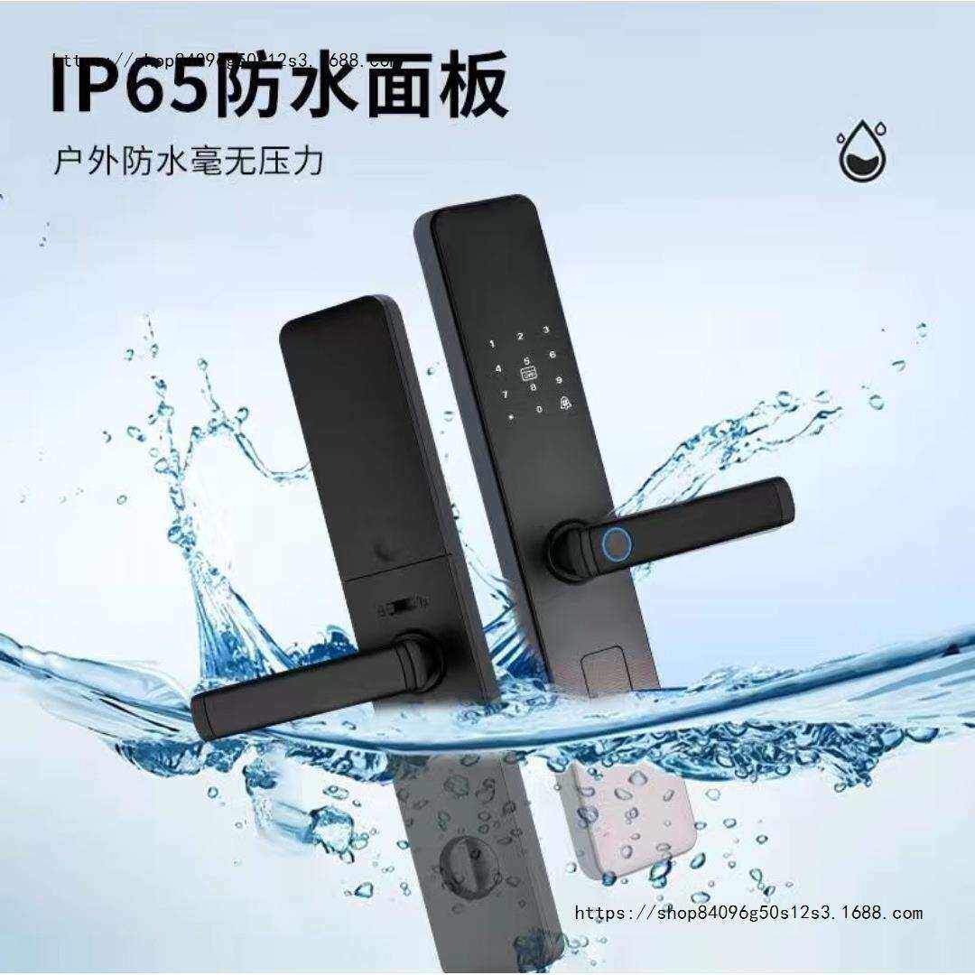 户外防水智能锁家用防盗门指纹密码锁小程序开锁一真一假指导安装