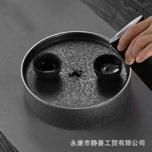纯锡壶承建水多功能茶盘茶具储水蓄水干泡台茶桌手工轻奢复古