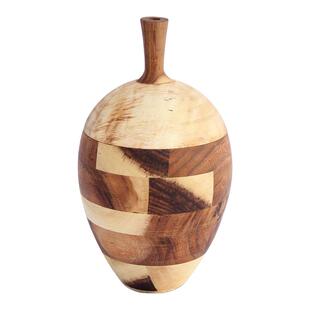 销售手工制作胡桃木带盖装饰花瓶花坛家居桌面摆件工艺品