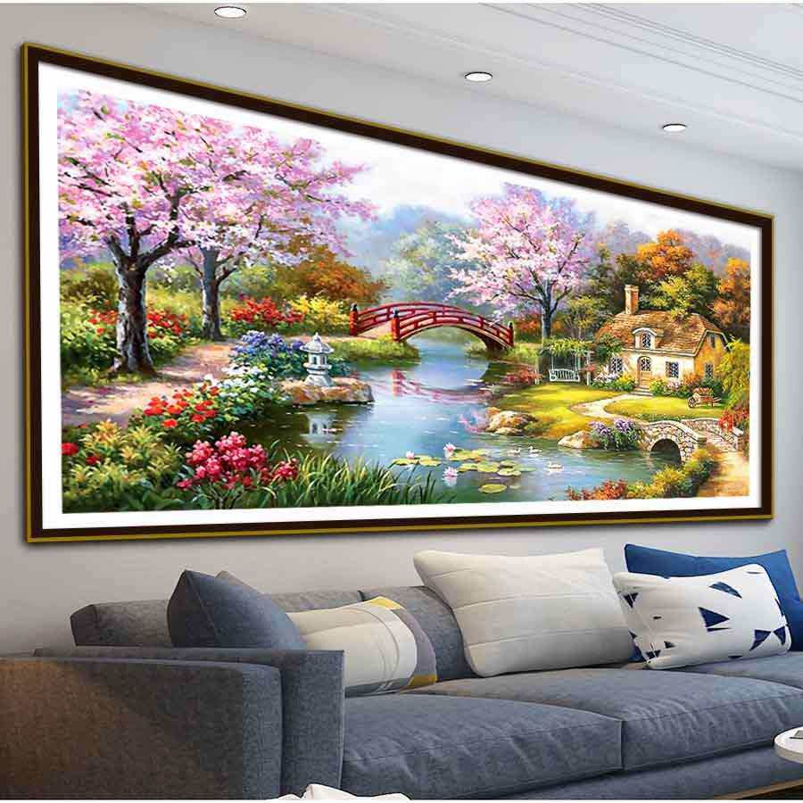 十字绣新款梦幻家园客厅风景欧式油画风花园小屋手工刺绣
