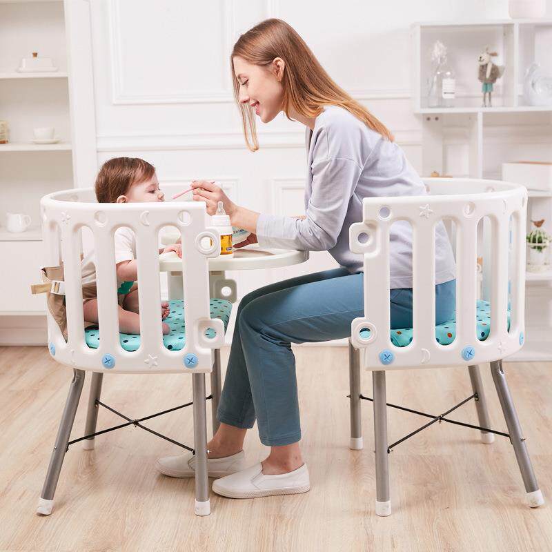宝宝餐椅新生儿童欧式亲子餐桌椅可折叠多功能bb拼接床无漆婴儿床