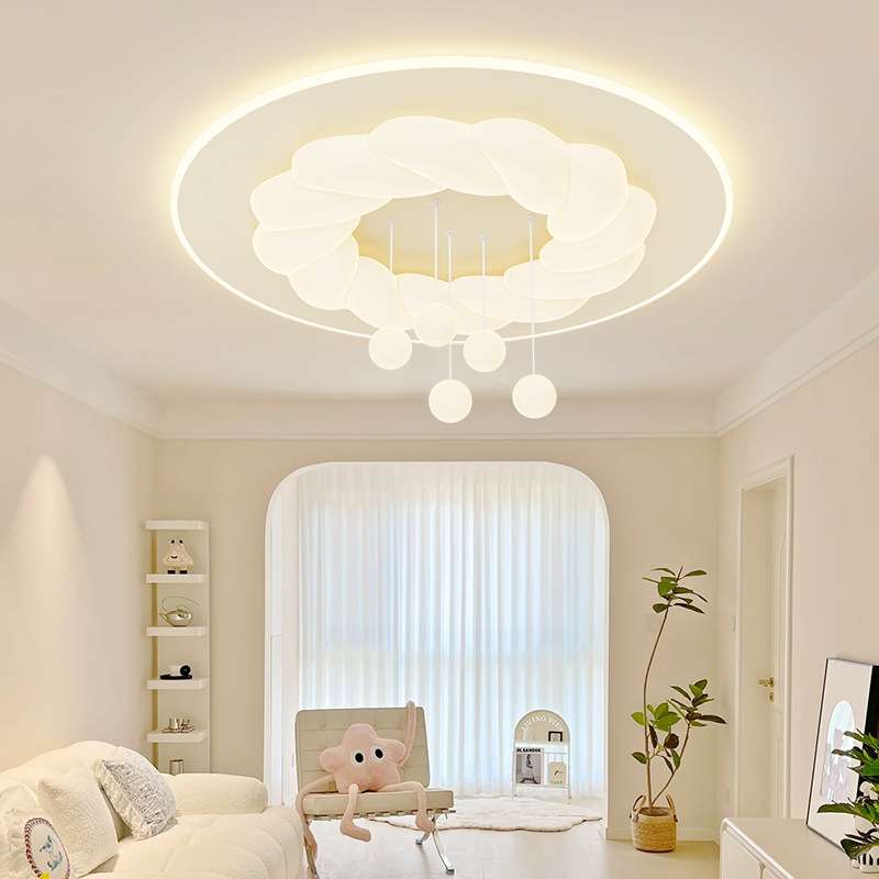 客厅吸顶灯奶油风全光谱护眼房间灯现代简约创意圆形温馨大厅主灯