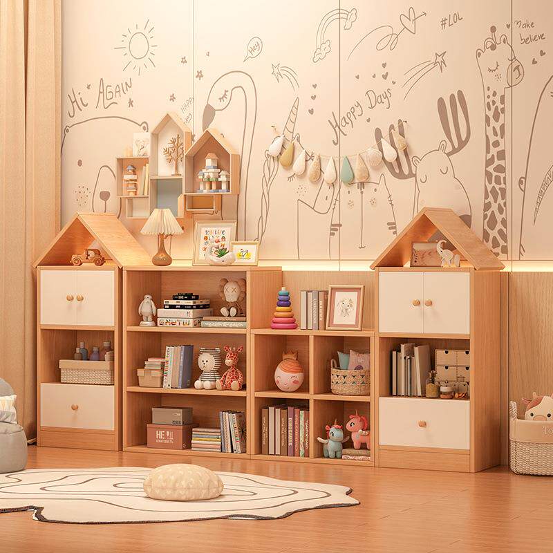 儿童书柜落地置物架自由组合书架家用宝宝房玩具收纳柜