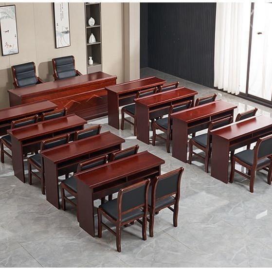 会议室长条培训桌椅组合.米双人实木长方形办公桌子台小型