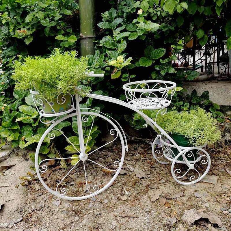 欧式创意自行车铁艺花盆架花托绿落地式多层置物架落地式阳台花架