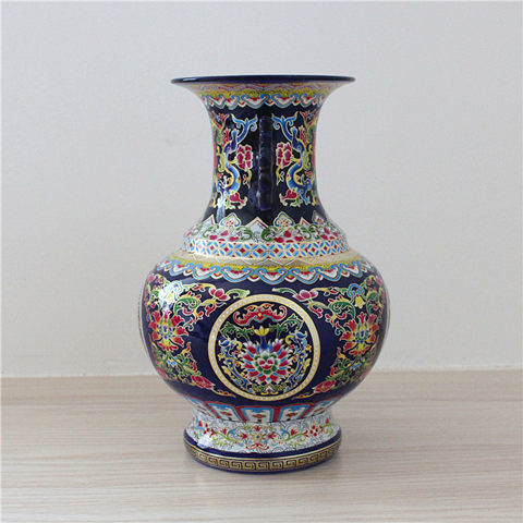 景德镇陶瓷器花瓶客厅酒柜装饰摆件古典珐琅彩花瓶家居饰品摆设