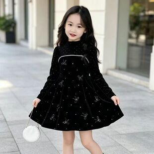 女童秋冬季背心裙套装洋气宝宝蓬蓬裙子儿童打底衫连衣裙两件套