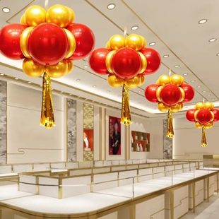 饰品元 2025新灯笼中国店铺气球年装 旦蛇年商场氛围吊饰节场景布置