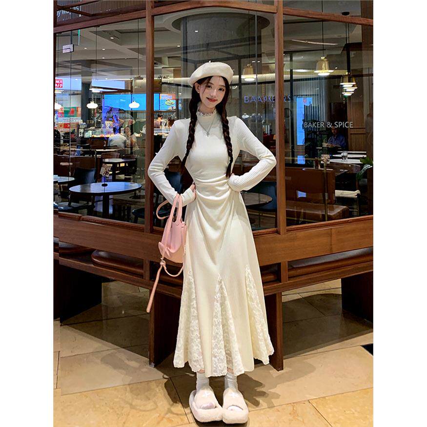 长袖打底针织连衣裙子女