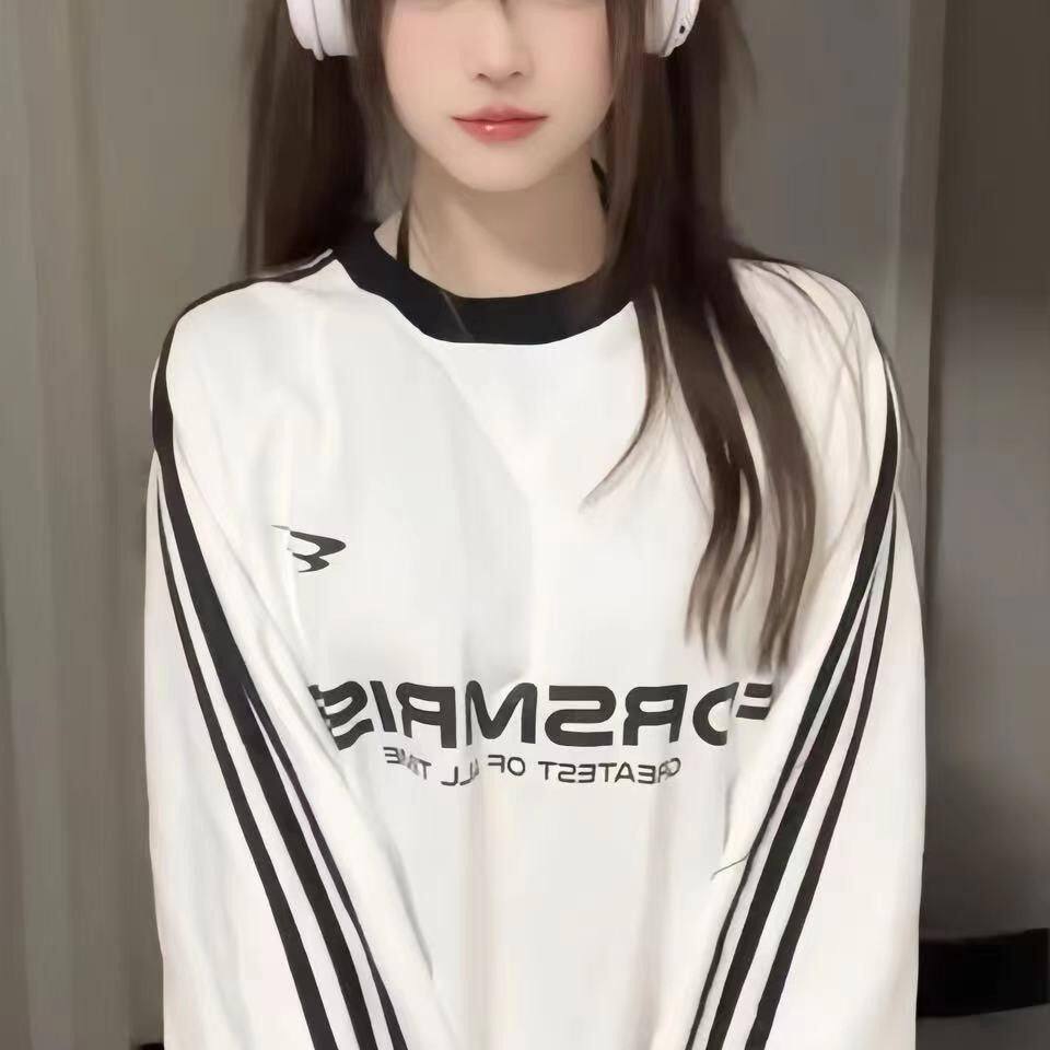 白色三条杠春秋薄款无帽
