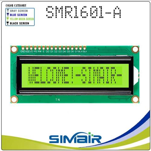 1601A 点阵液晶屏模块 5V 并口 LCD1601 黄绿屏 16x1液晶屏模组