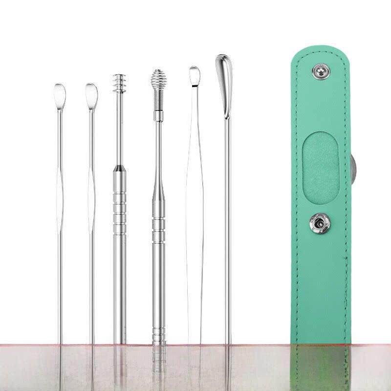 小号挖耳勺掏耳朵6件套成人家用采耳工具便携式钥匙扣螺旋掏套装