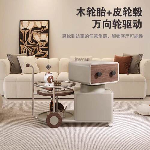 意式极简创意小推车边几设计师客厅小户型沙发储物边柜可移动边几