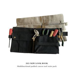 帆布加厚建筑木工专用耐磨腰带式腰包多功能腰兜理髲师收纳工具包
