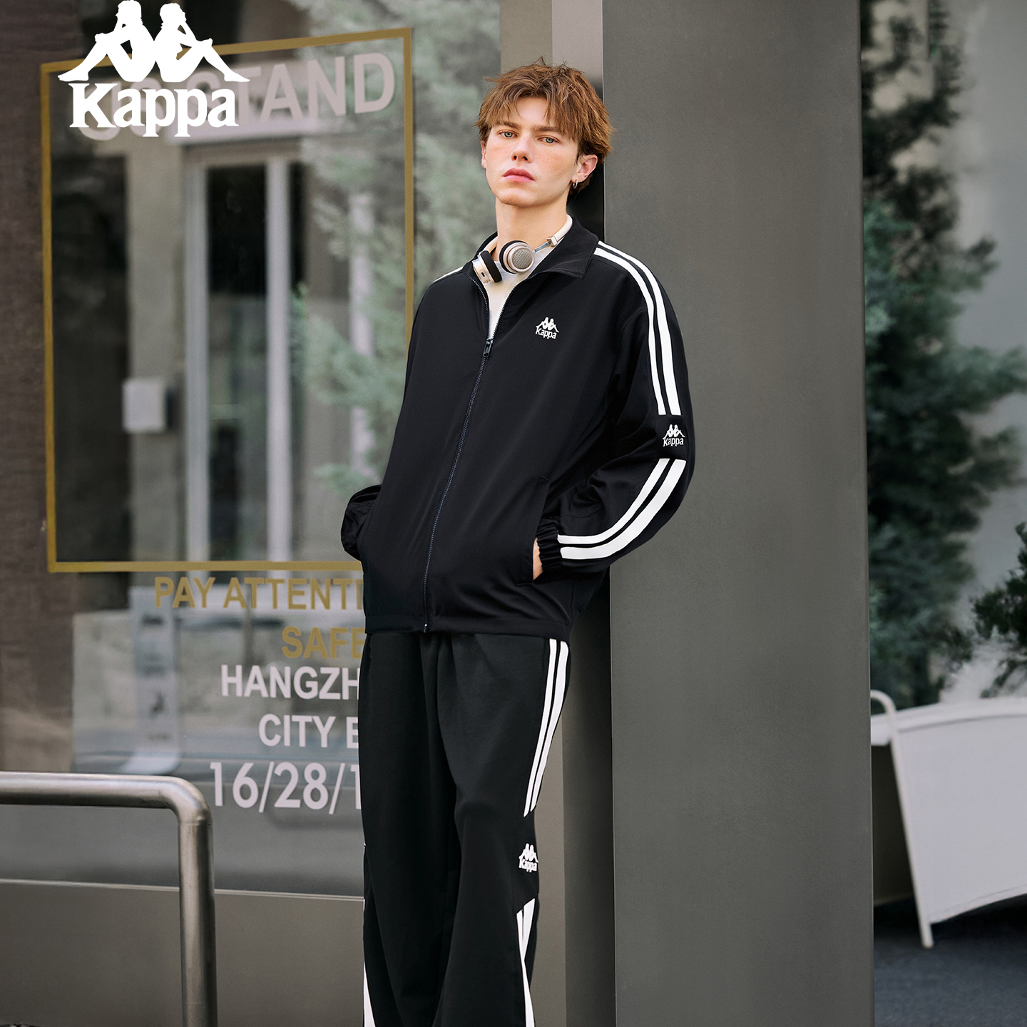 Kappa卡帕背靠背运动夹克男2025新款秋季防泼水防晒立领外套女潮