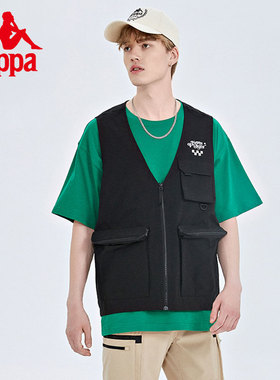 Kappa卡帕梭织马甲男背心休闲马甲薄款K0C52NN70