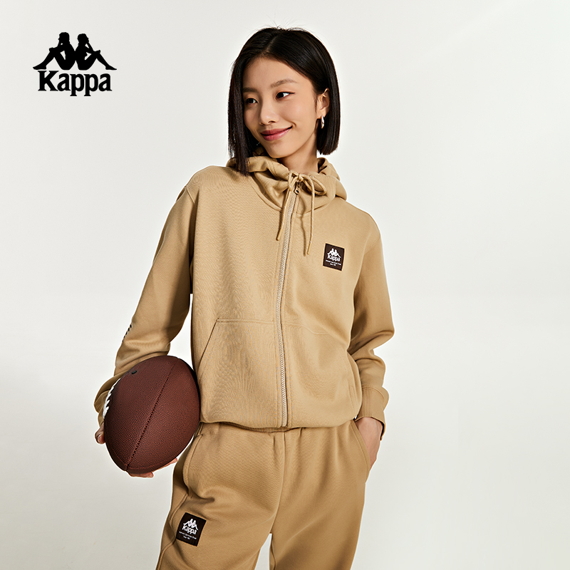 Kappa卡帕运动卫衣2023女秋休闲连帽开衫外套简约上衣K0D62MK60 运动服/休闲服装 运动茄克/外套 原图主图