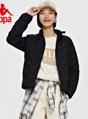 Kappa卡帕羽绒服2023女冬立领缝绗防寒服轻薄短款羽绒服K0D82YY27