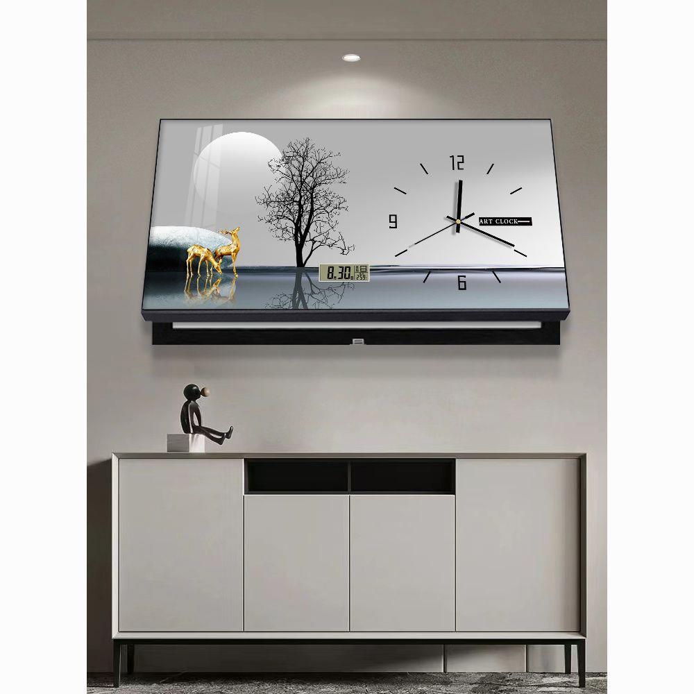 大尺寸电表箱装饰画带钟表万年历遮挡配电箱电源箱总开关时钟挂画